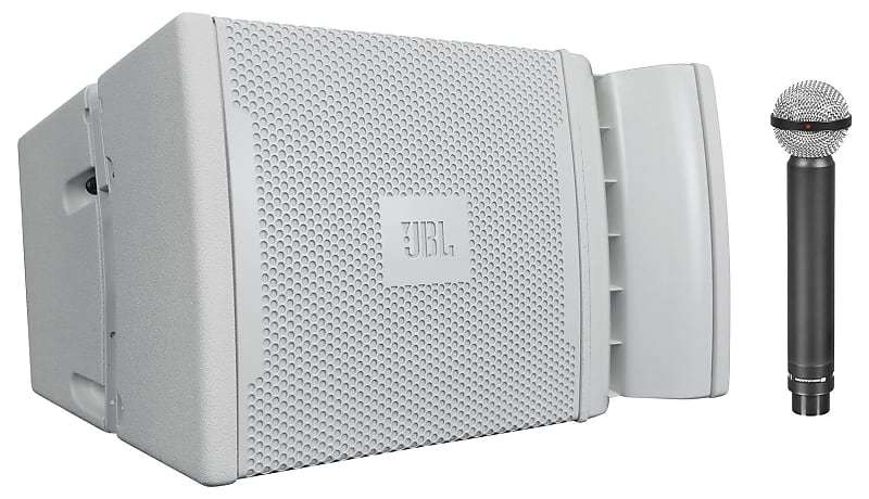 JBL VRX932LA-1WH 12" 800w Passive Line-Array Speaker in White + Instrument Mic image 1