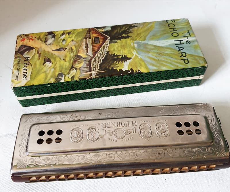 Hohner THE ECHO HARP C/G +ORIGINAL BOX 1940S | Reverb