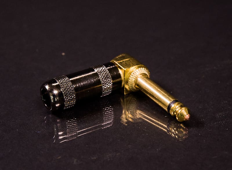 G&H Plugs High Clarity 1/4" TS Right Angle Plug Black Reverb