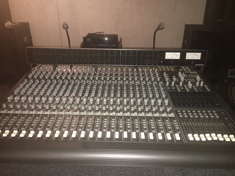 Mackie 24 Channel Mixer 8 Bus Analog 1994 and Speakers. | Reverb