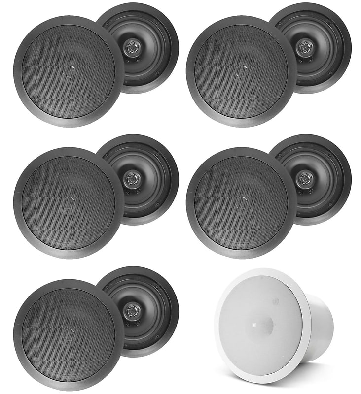 (10) HC85 8&quot; 700 Watt Black In-Ceiling Home Theater Speakers+JBL Subwoofers  			
