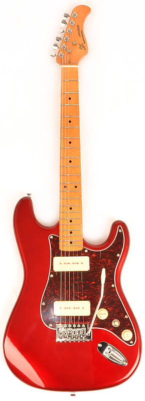 SX Hawk MN Mahogany P90 CAR  Red Electric Guitar with P90 Pickups image 1