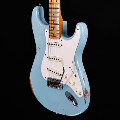 Fender Custom Shop LTD '57 Stratocaster Relic, Faded Aged Daphne Blue 7lbs 6oz image 4
