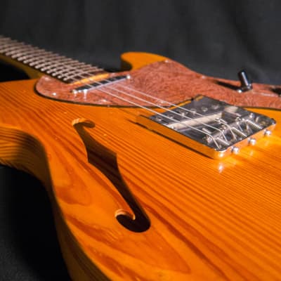 Fender 2004 Masterbuilt John English Telecaster Thinline Guitar- Pine/Leather image 9