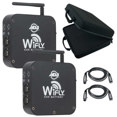 ADJ WiFLY EXR Battery Wireless DMX Transceiver 2-Pack w Cables & Case image 8