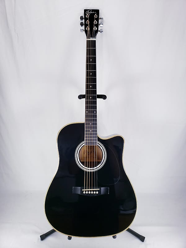 Esteban Alc 200 Black Acoustic Electric Cutaway Guitar Reverb