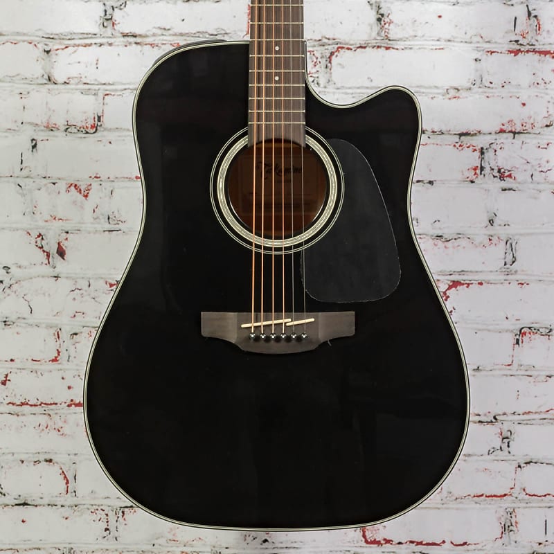 USED Takamine Dreadnought Acoustic Electric CE Solid Spruce Top - Black image 1