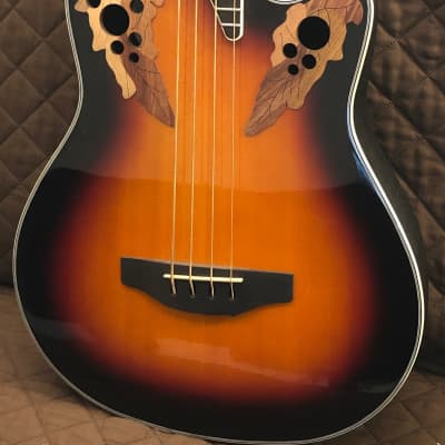 Ovation CEB44-1N Celebrity Elite Exotic Mid Depth Mahogany Neck 4-String Acoustic Bass Guitar image 5