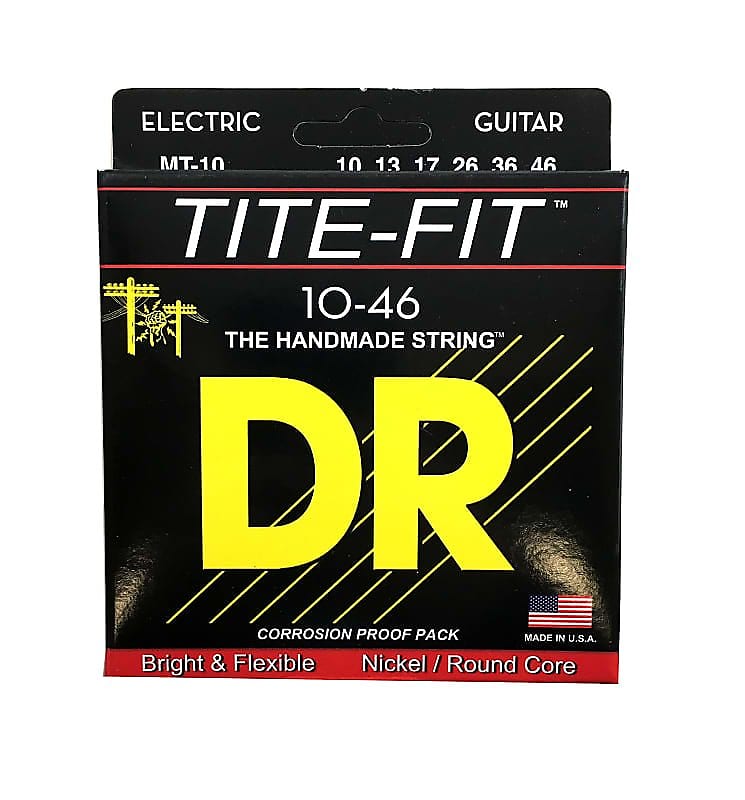 DR Guitar Strings Electric Tite-Fit 10-46 Medium Handmade USA image 1