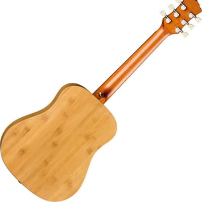 Luna Safari Bamboo 3/4 Scale Travel Acoustic Guitar, Satin Natural w/ Gig Bag image 2