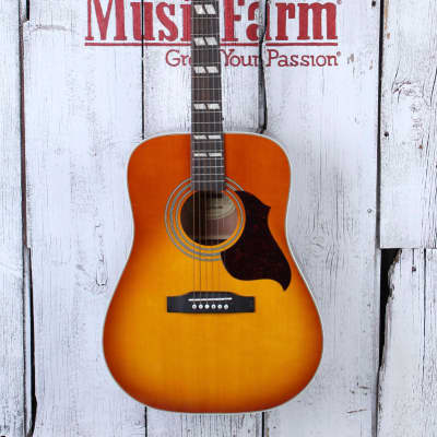 Epiphone Hummingbird Artist Acoustic Faded Guitar Cherry Sunburst with Gig Bag image 3