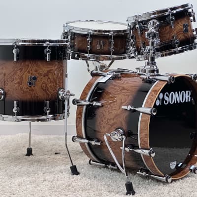 Sonor 18/12/14" SQ2 Medium Beech Drum Set - High Gloss Brown Walnut Burst image 2