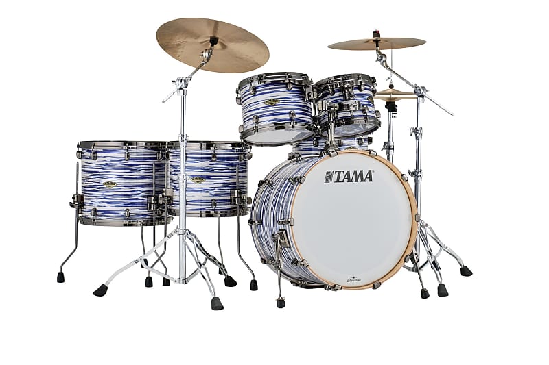 Tama WBR52LBNS-BWO Starclassic Walnut/Birch Duracover Wrap Shell Kit 5 pcs 2025 - Blue & White Oyster/Black Nickel HW 2025 - Blue & White Oyster/Black Nickel HW image 1