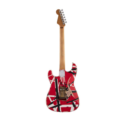 EVH Striped Series Frankenstein Frankie Basswood, Sturdy and Dependable 6-String Electric Guitar (Right-Handed, Red with Black Stripes Relic) image 1