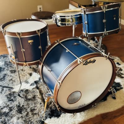 Ludwig 3pc Compact Kit 1920’s Restored - Salty Dog Blue image 8