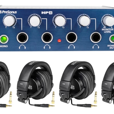 PRESONUS HD9/HP4 PACK With HP4 Headphone Amplifier+ (4) HD9 Studio Headphones image 1