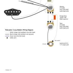 Telecaster Wiring Kit | CTS, CRL, Orange Drop, Switchcraft image 8
