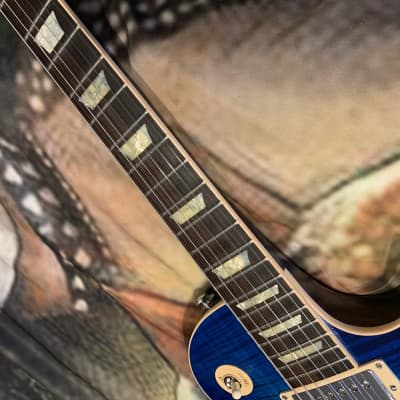 BLUE AXCESS 🦋! 2013 Gibson Custom Shop Les Paul Standard Axcess Figured Trans Translucent Transparent Blue Burst Ocean Water Blueberry F Flamed Maple Top Special Order Limited Edition Exclusive Run Coil Split 496R 498T ABR-1 Stopbar Tailpiece Modern image 11