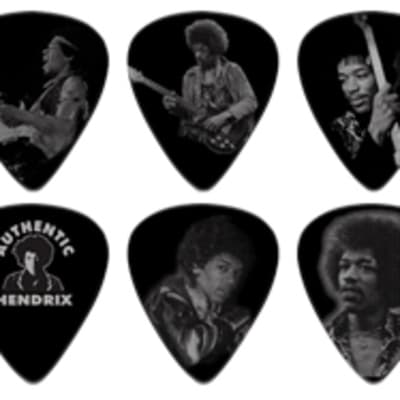 Dunlop JH-PT05H Jimi Hendrix Silver Portrait Pick Tin - 12 Heavy Guitar Picks image 2