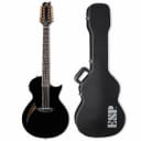 ESP LTD TL-12 12-String Black BLK Thinline B-Stock + Thinline CASE Acoustic Electric Guitar TL12