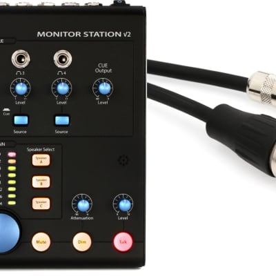 PreSonus Monitor Station V2 Desktop Monitor Controller  Bundle with Pro Co BPBQXM-10 Excellines Balanced Patch Cable - TRS Male to XLR Male - 10 foot image 1
