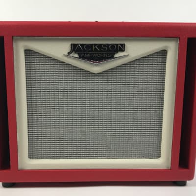 Jackson Ampworks 1x12 Dual Ported Cabinet w/ British Speaker - Red/Ivory USED image 5