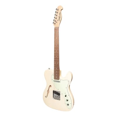 J&D Luthiers Thinline TE-Style Electric Guitar | Vintage White image 1