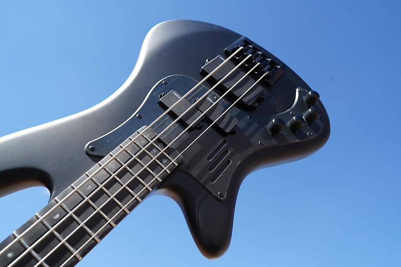 Schecter DIAMOND SERIES Stiletto-4 Stealth Pro- Satin Black Left Handed 4-String Electric Bass Guitar (2023) image 1