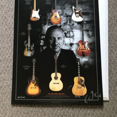 Mark Knopfler Signed limited, edition Lithograph concert poster 2010 get lucky world tour  - Black rare image 1