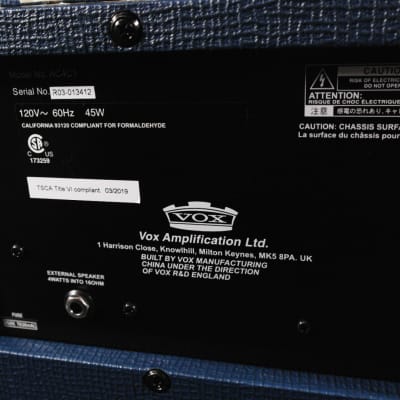 Vox AC4C1-BL Limited Edition Combo Amplifier Blue NEW image 2