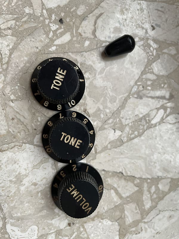 1977 Fender Stratocaster Pot Knobs + Switch Tip Vintage Reverb