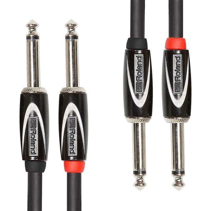 Mint Roland Black Series Dual 1/4" TS to Same Interconnect Cable - 10 ft image 1