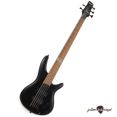 Ibanez K5 Fieldy Signature 5-String Electric Bass Guitar - Black Flat image 1