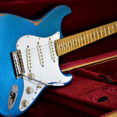 American Fender Stratocaster Performer Custom Relic Nitro Blue Sparkle image 7