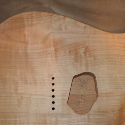 Unfinished Telecaster Body Book Matched Figured Flame Maple Top 2 Piece Alder Back Chambered Very Light 3lbs 4oz! image 18