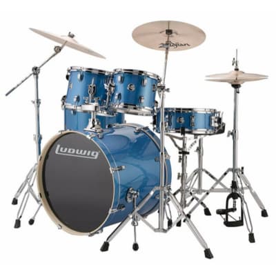Ludwig LCEE22023EXP Element Evolution 5-Piece Drum Set with Hardware, Blue Sparkle image 3