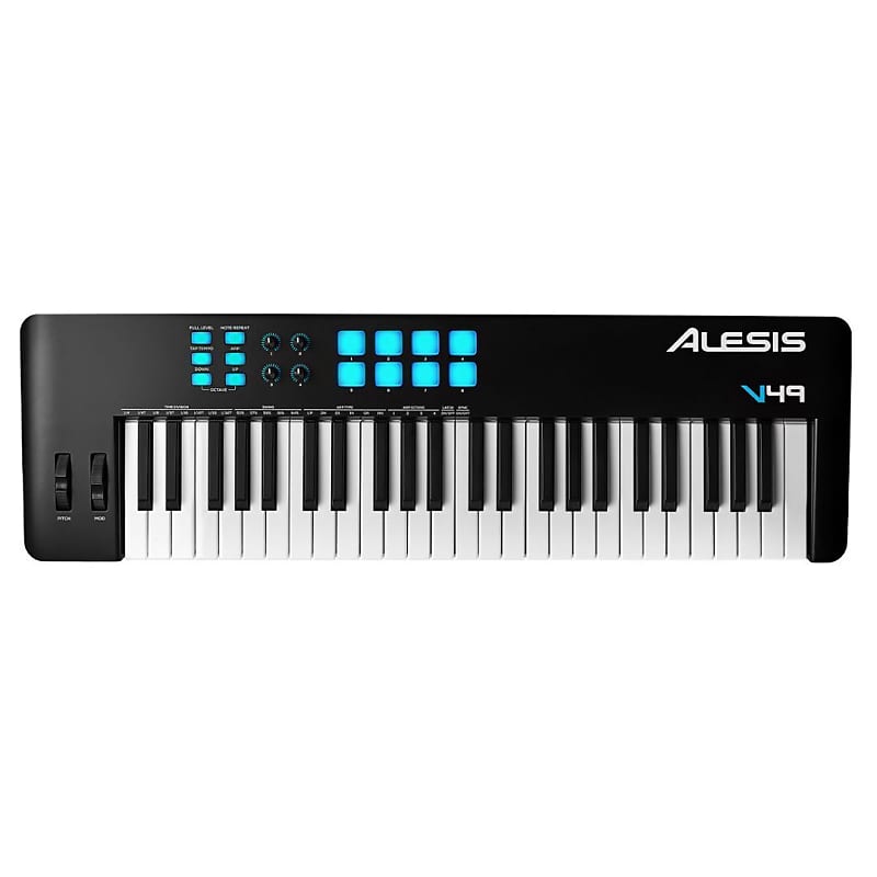 Alesis V49 MKII 49-Key USB MIDI Keyboard and Music Production Controller with Velocity-Sensitive Pads and Octave and Transpose Buttons image 1