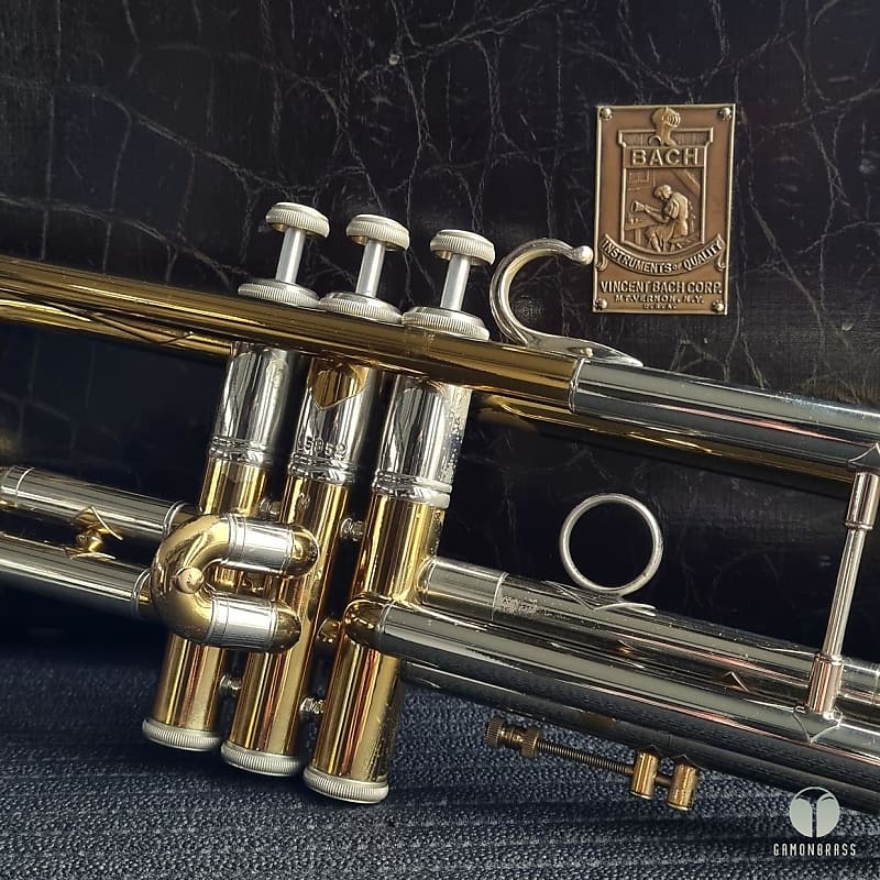 Vincent Bach Stradivarius Mt.Vernon N.Y. 37 trumpet, case, mouthpiece, shop  card, gamonbrass