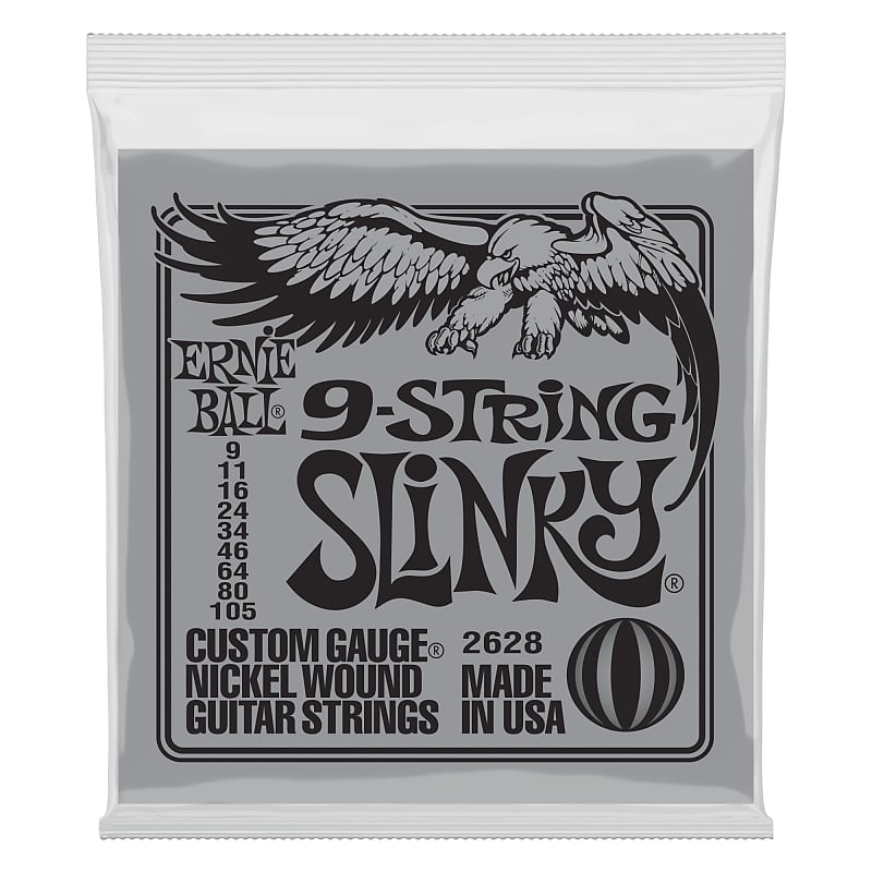 Ernie Ball 2628 9-String Slinky Nickel Wound Electric Guitar Strings (9 - 105) image 1