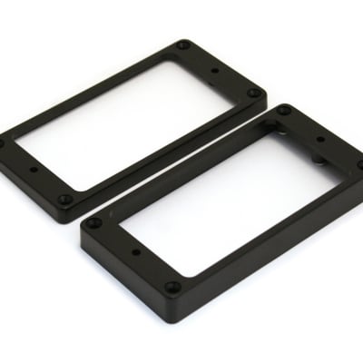 Humbucking Slanted Pickup Ring Set, Flat Bottom - BLACK