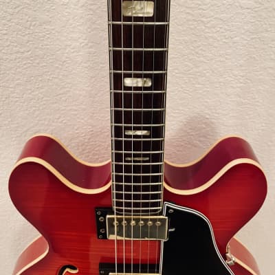 Ventura ES-335 Style  Semi Hollow Flame Maple 3 Piece Maple Neck OHSC 1973-74 - Trans Red image 15