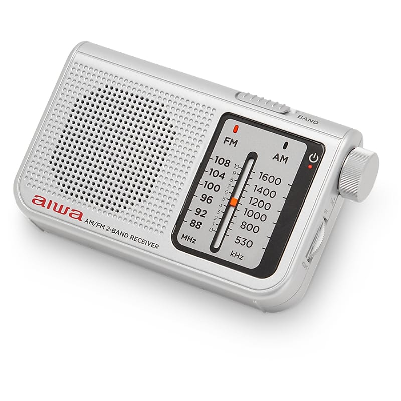 AIWA RS-55BK Radio Portatile Pocket AM/FM colore Nero completo di cuffie,  stuccio e batterie