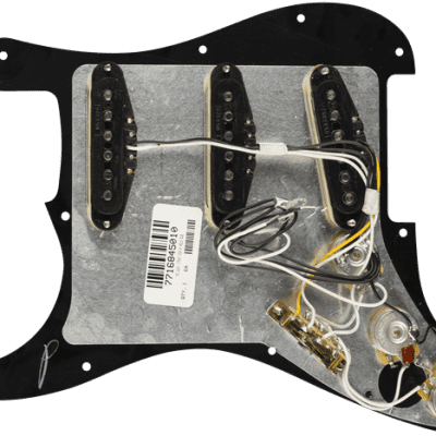 Genuine Fender USA Pre-Wired  Loaded Strat Pickguard Hot Noiseless SSS Black image 3