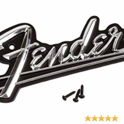 Fender 099-4093-000 Genuine Blackface Amplifier Logo Plate with Screws
