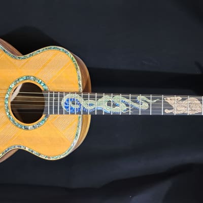 Blueberry Handmade Acoustic Guitar Snake Motif New and in Stock for sale