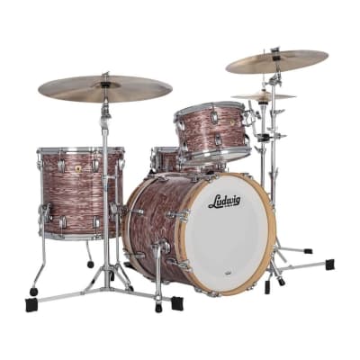 Ludwig Classic Maple 3pc Downbeat Drum Set Vintage Pink Oyster image 1