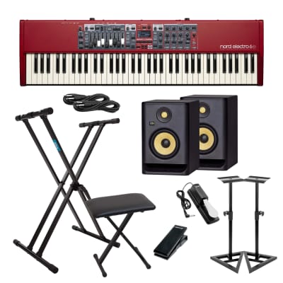 Nord Electro 6D 73-Note Semi-Weighted Keyboard, 2x KRK RP5G4 Monitor, Keyboard Stand, Keyboard Bench, Monitor Stands, Nektar NX-P, Sustain Pedal, 2x 1/4 Cable Bundle image 1