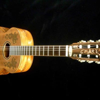 Blueberry Handmade Classical Nylon String Guitar Floral Motif Built to Order image 6