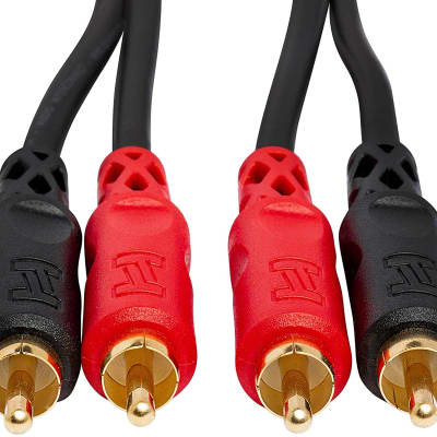 Hosa - CRA-201AU - 2 RCA Male to 2 RCA Male Dual Cable - 3.3 ft. - Gold Contacts image 2