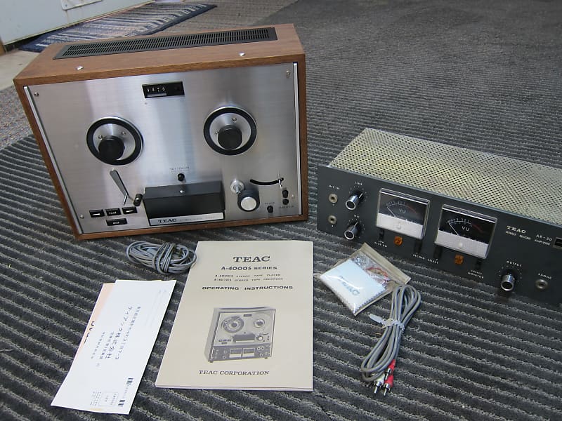 Teac A-4000S Reel To Reel + Teac AR-50 Tube Equalizer, owners manual,  accessores, 1960s, Japan, Rest